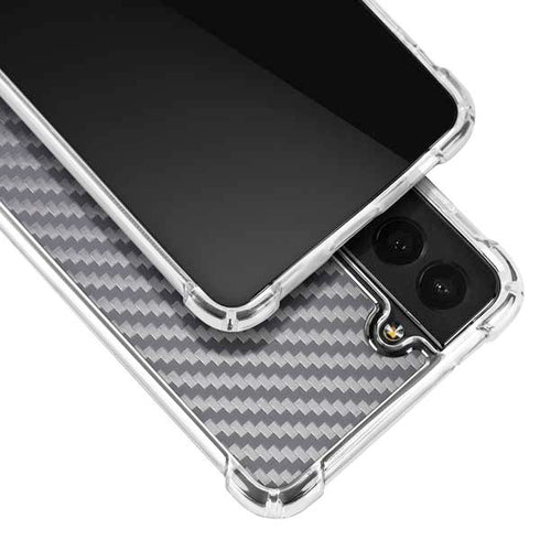 Silver Carbon Fiber Specialty Texture Material Galaxy S21 FE Clear Case